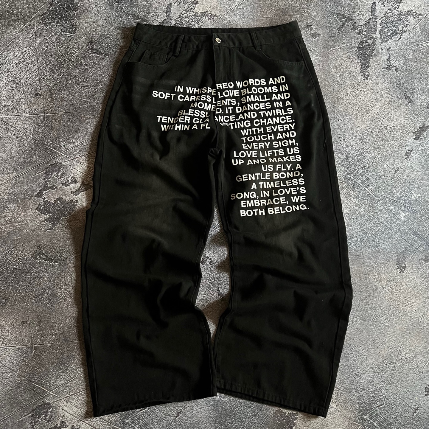 American Pattern Letter Jeans  - Street Fashion American 评论和价格
