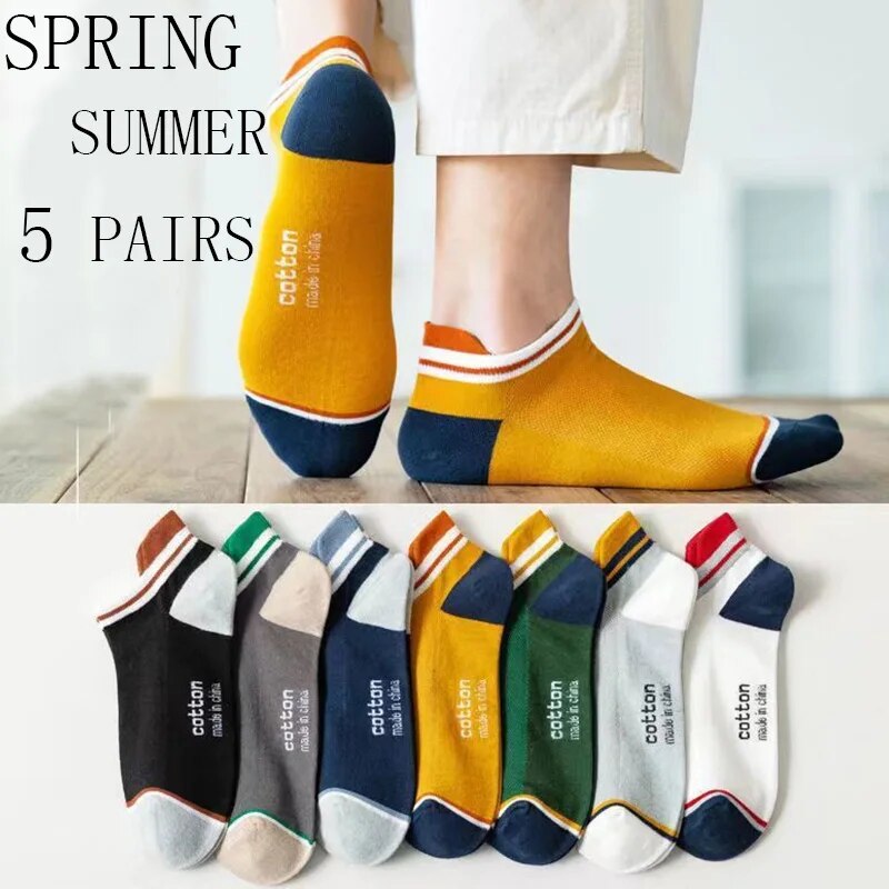 5 Pairs Man Short Socks Fashio - Street Fashion Style Youtube 评论和价格