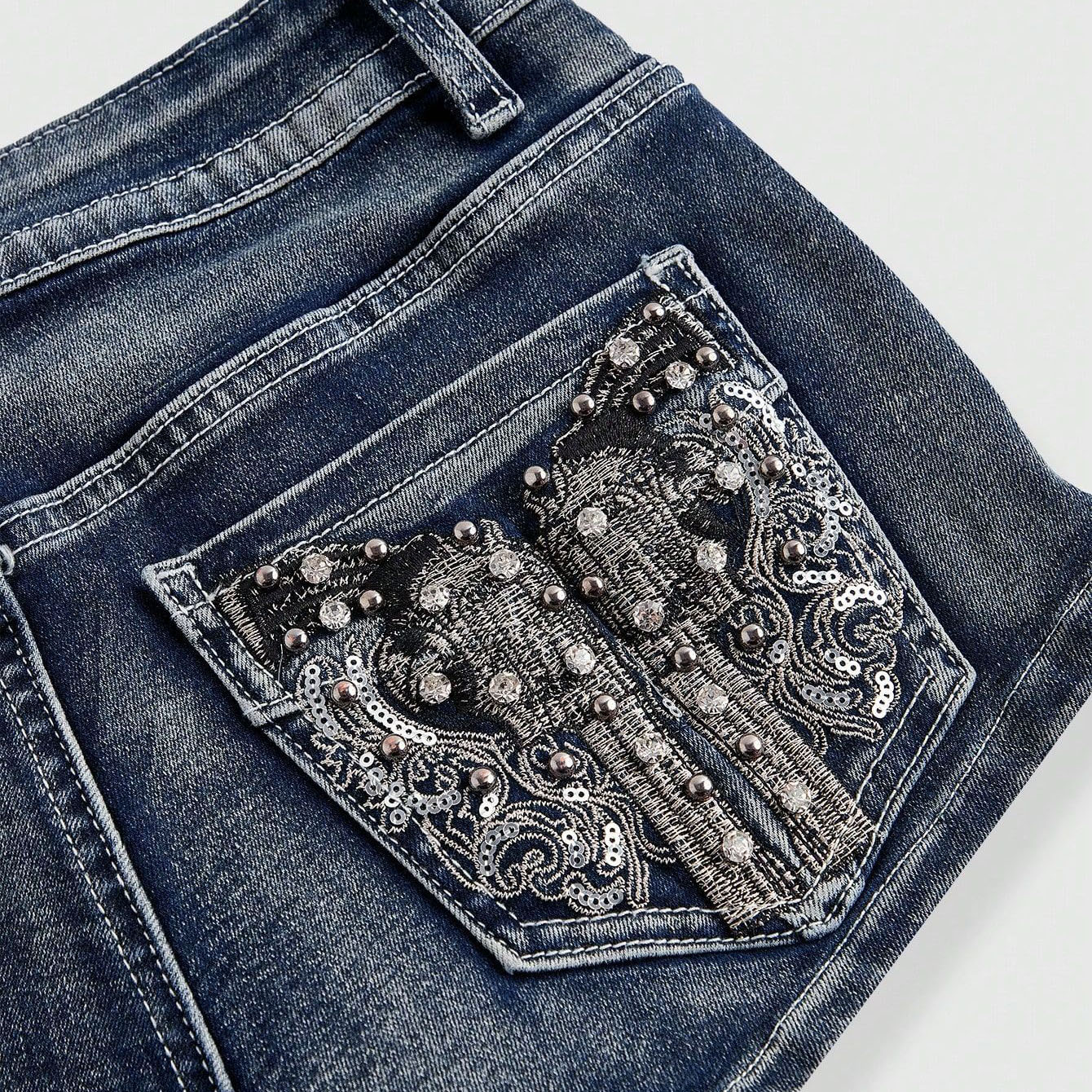 Summer Rhinestone Embroidered  - Street Fashion American 评论和价格