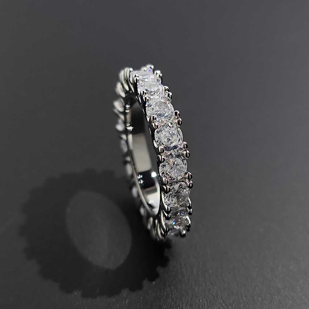 Tennis 4MM Solid Brass Plated  - Street Fashion Rings 评论和价格