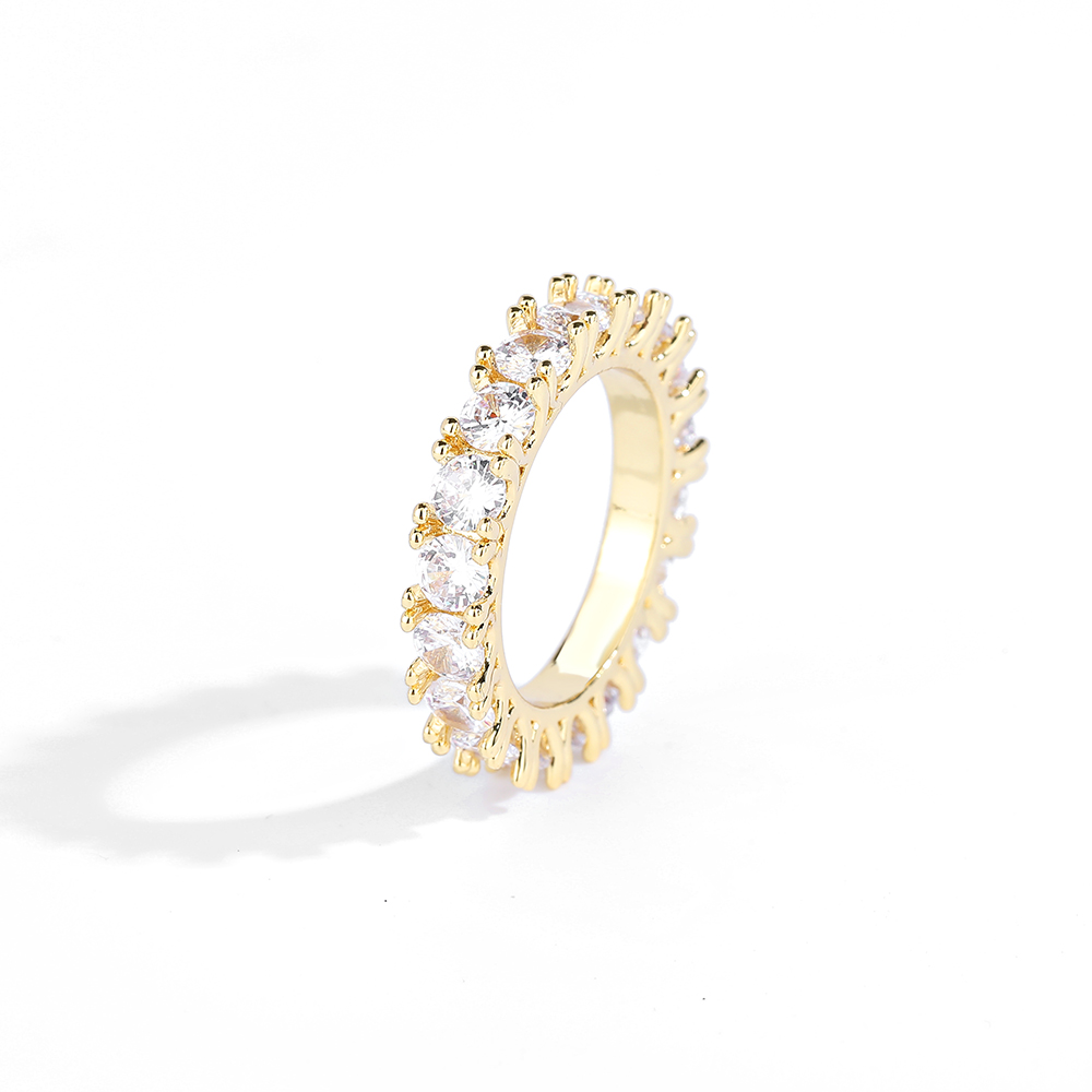 Tennis 4MM Solid Brass Plated  - Street Fashion Rings 评论和价格