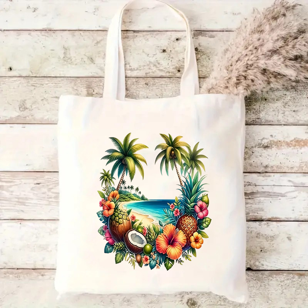 Tropical Beach Scene Print Can - Tote Bag Canvas Print 评论和价格