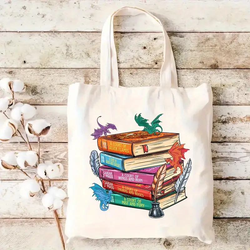 Acotar Dragon Book Tote Bag fo - Tote Bag Canvas Print 评论和价格