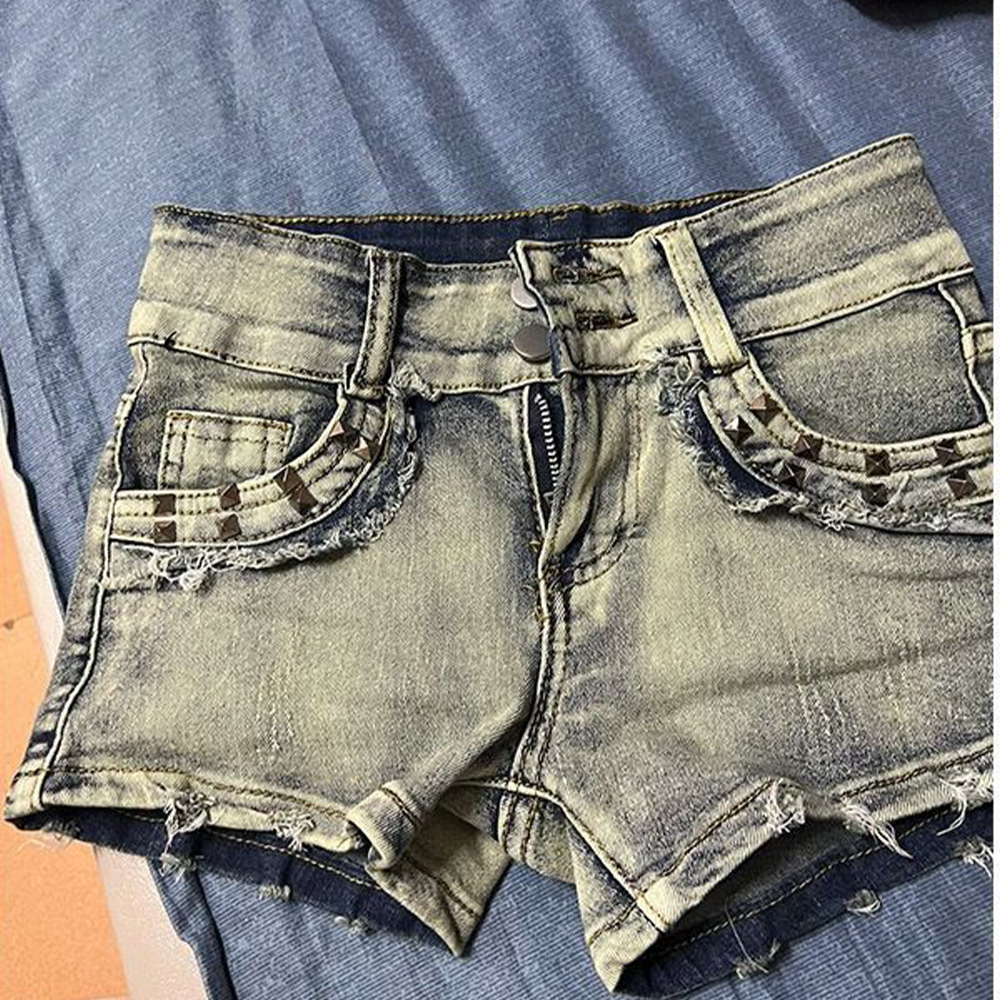 Retroy2K American Rivet Shorts - Street Fashion American 评论和价格
