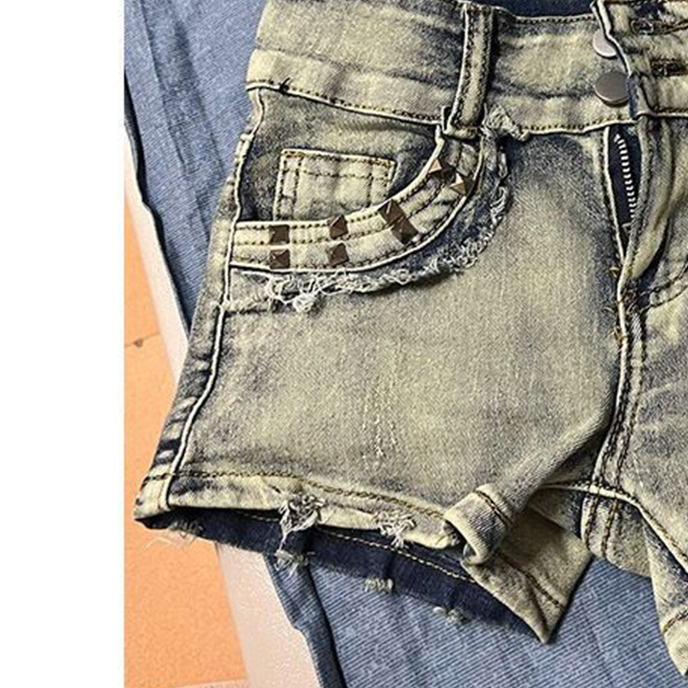 Retroy2K American Rivet Shorts - Street Fashion American 评论和价格