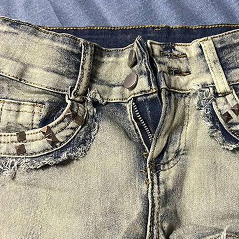 Retroy2K American Rivet Shorts - Street Fashion American 评论和价格