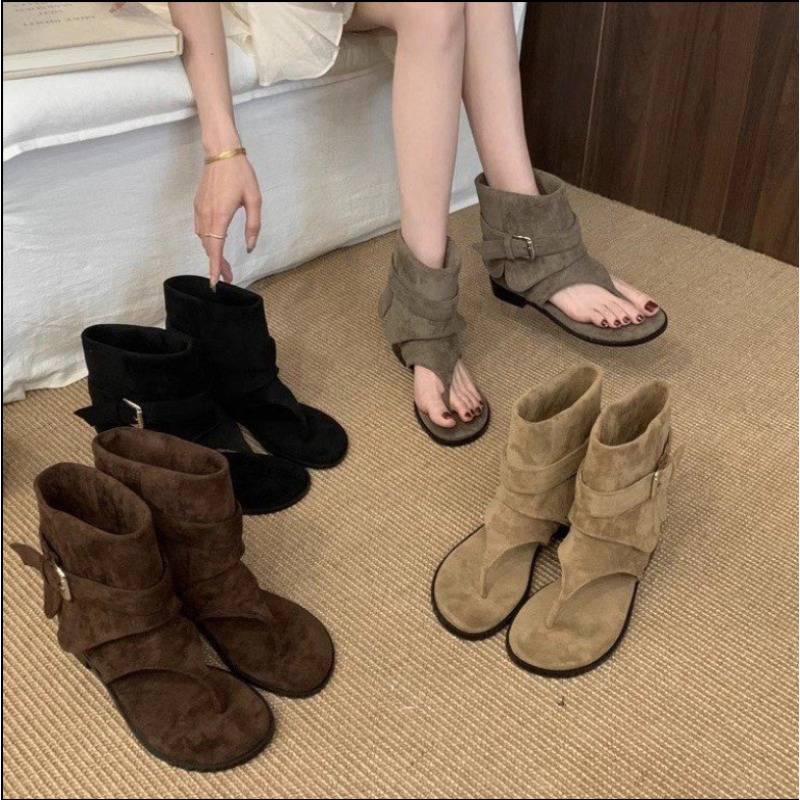 2025Spring Clip Toe Flats Sand - Street Fashion Dress 评论和价格