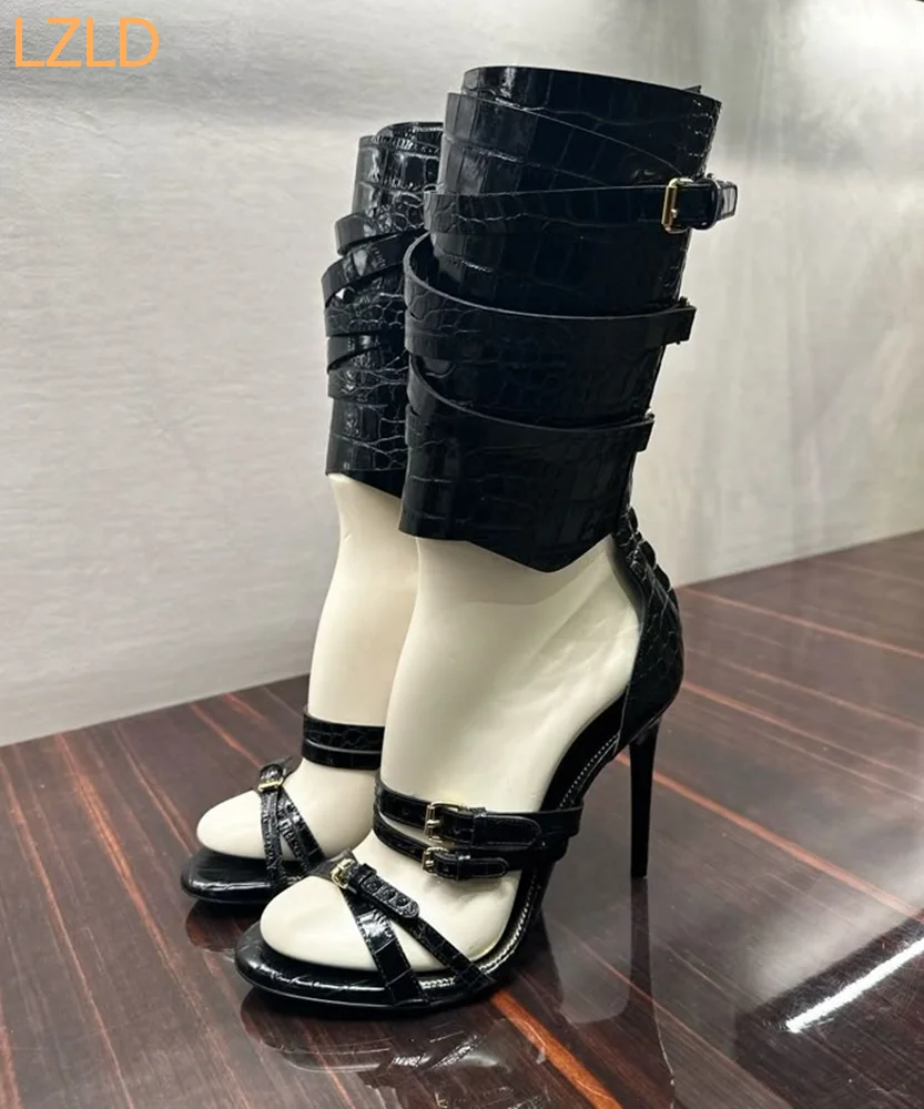 Black Sexy Catwalk Women Sanda - Street Fashion Women 评论和价格