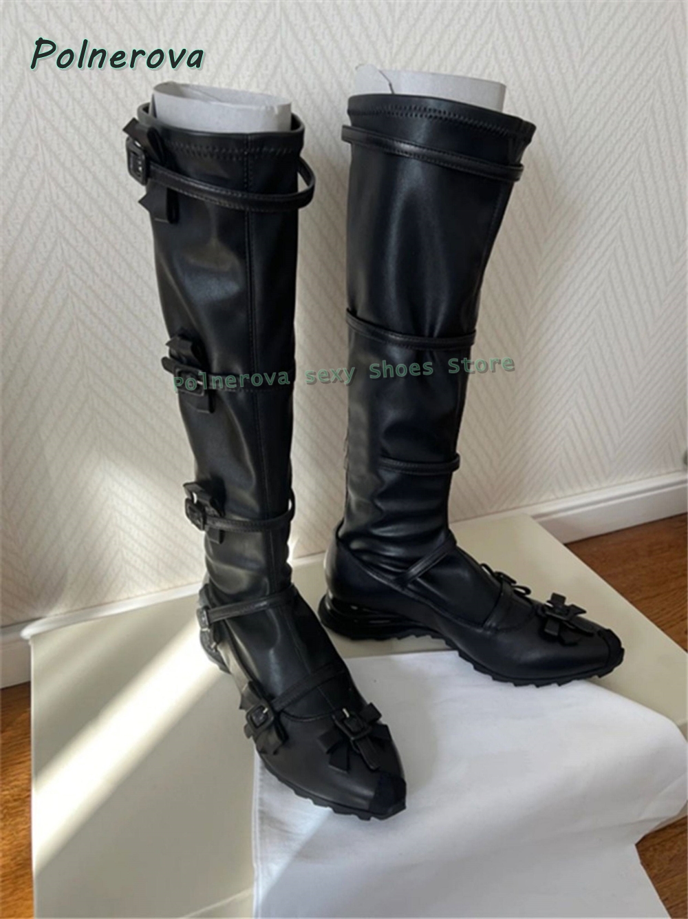Black Bowknot Fashion Long Boo - Street Fashion Y2K 评论和价格