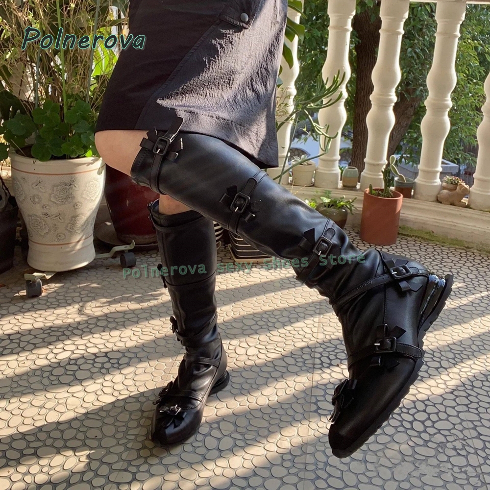 Black Bowknot Fashion Long Boo - Street Fashion Y2K 评论和价格
