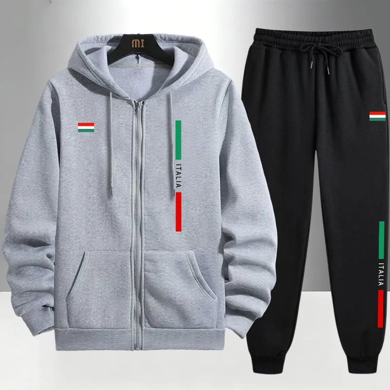 Italy Fashion Men's Set Zipper - Street Fashion Male 评论和价格