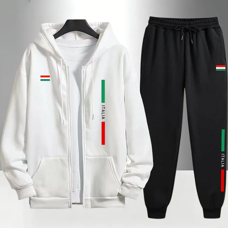 Italy Fashion Men's Set Zipper - Street Fashion Male 评论和价格