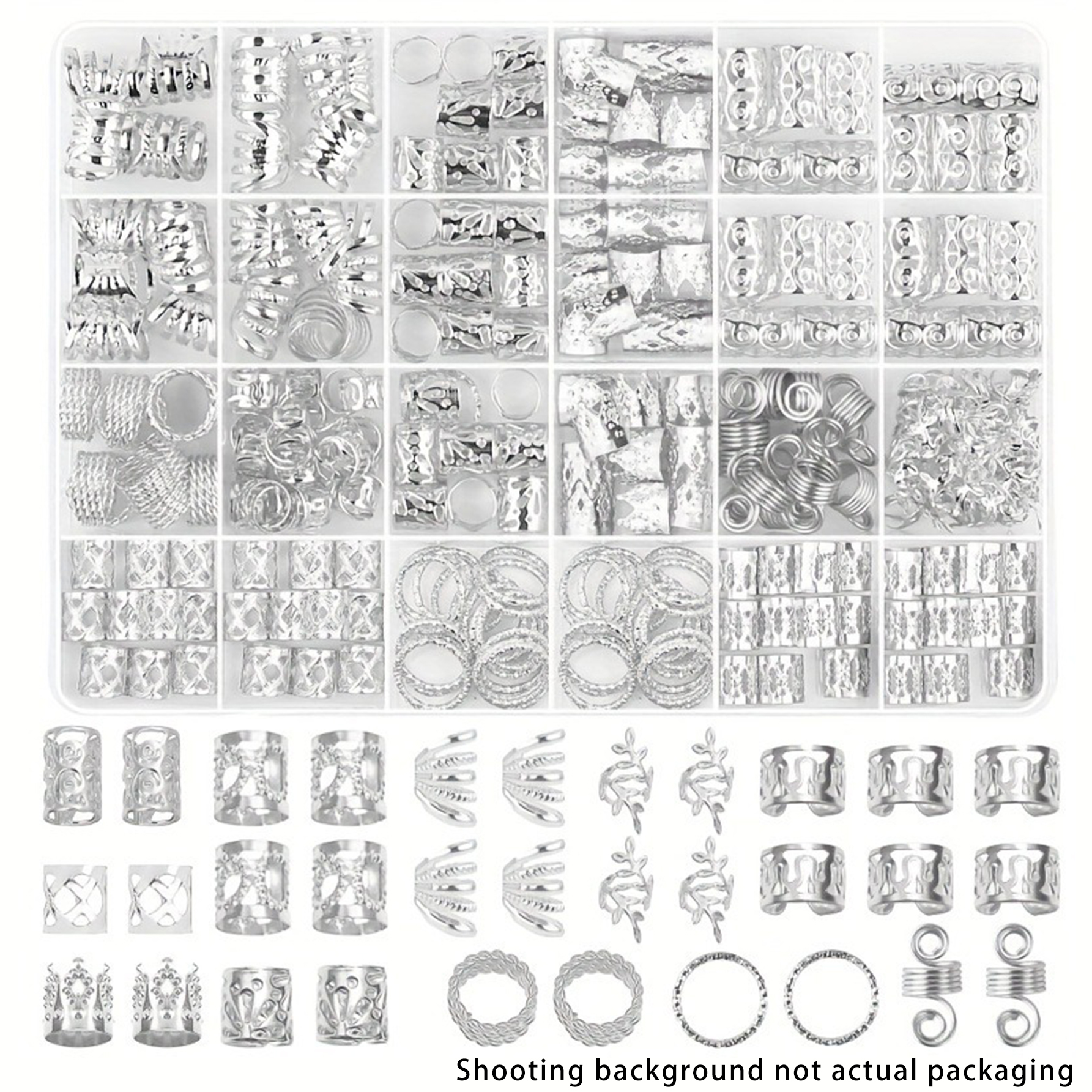 280pcs Silvery Metal Hair Brai - Street Fashion Rings 评论和价格