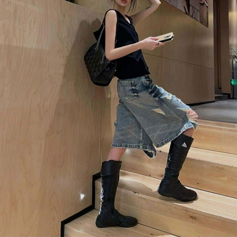 Vintage Washed Ripped Baggy De - Distressed Jean Rip 评论和价格