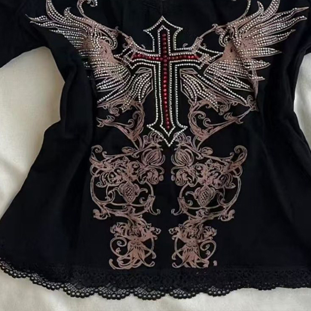 Y2K 90S Black Fake Two-Piece B - Street Fashion Y2K 评论和价格