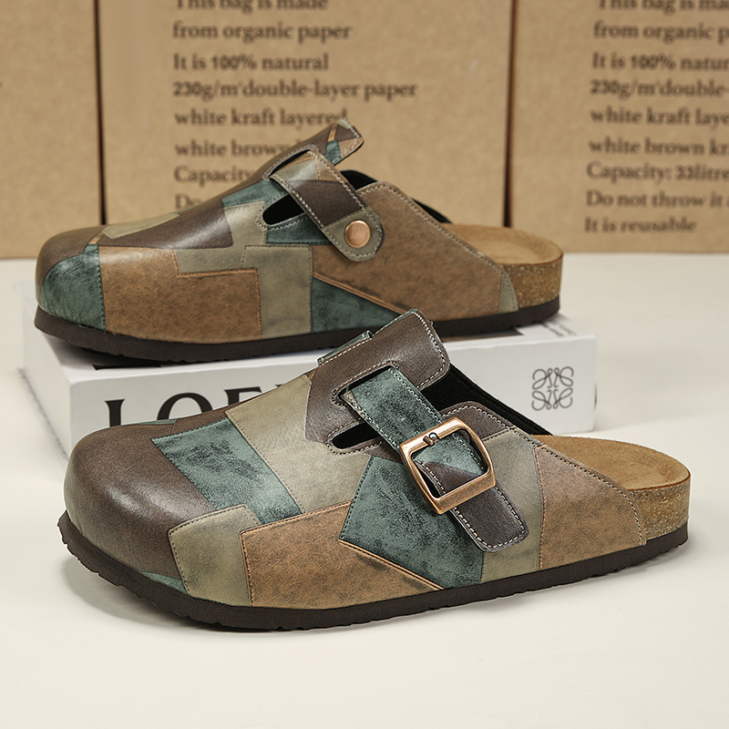 Unisex Cork Closed Toe Slipper - Street Fashion Male 评论和价格