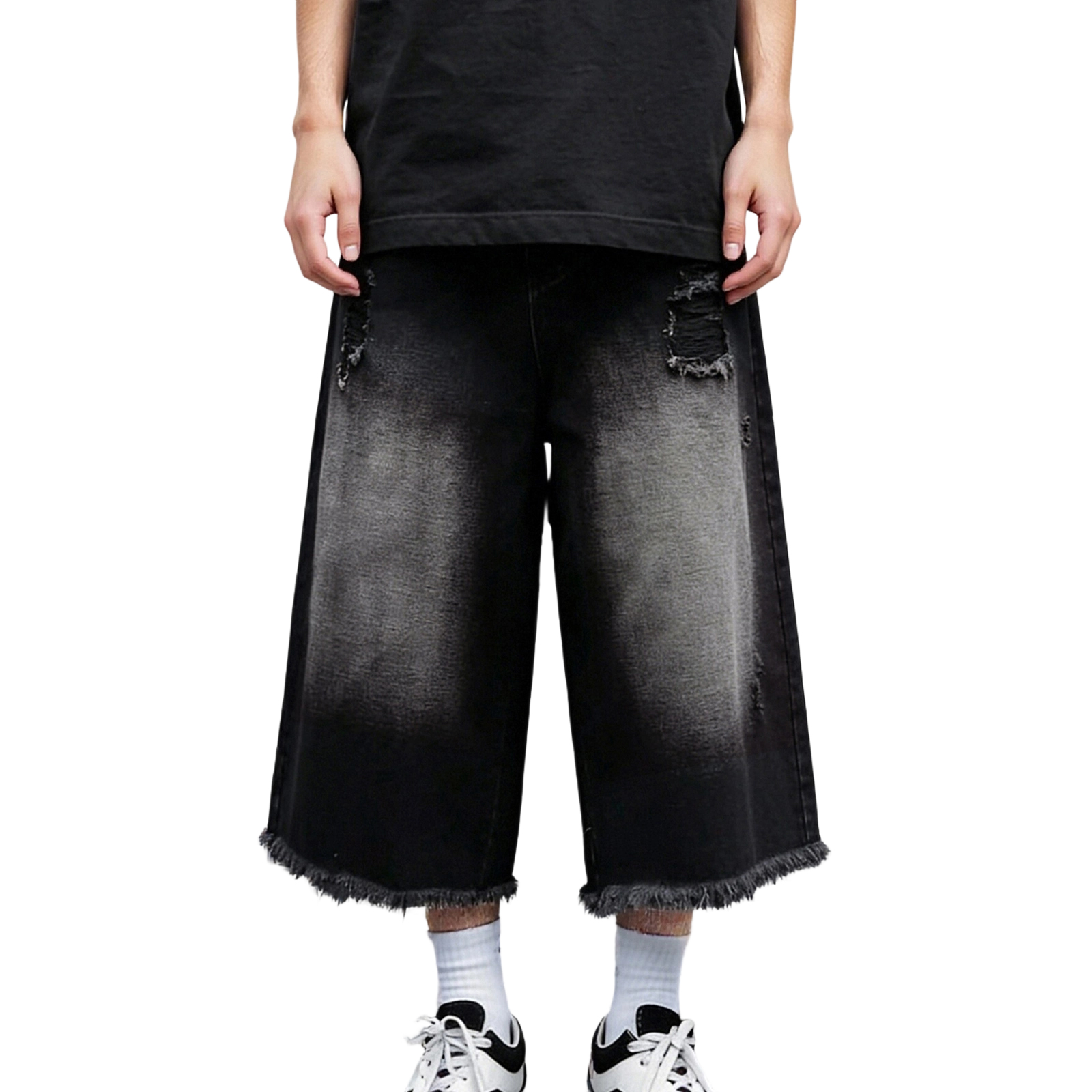 Men Cropped Jeans Washed Distr - Distressed Jean Rip 评论和价格
