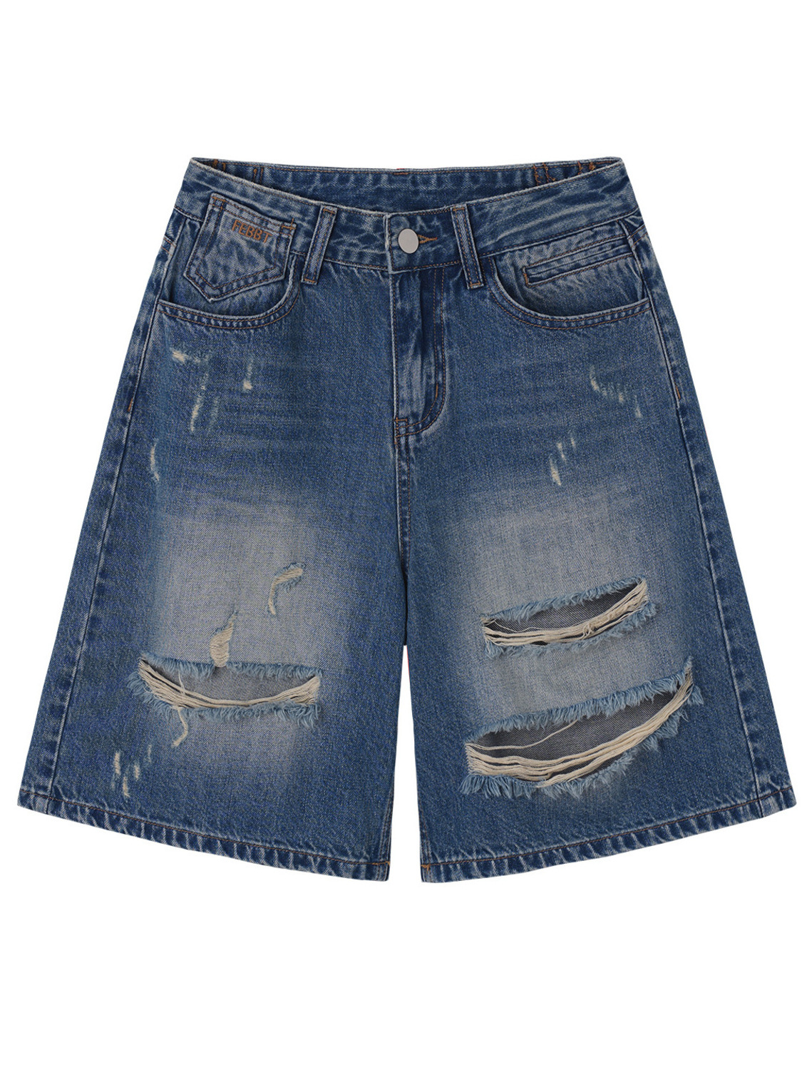 Women High Waist Wide Leg Ripp - Distressed Jean Rip 评论和价格