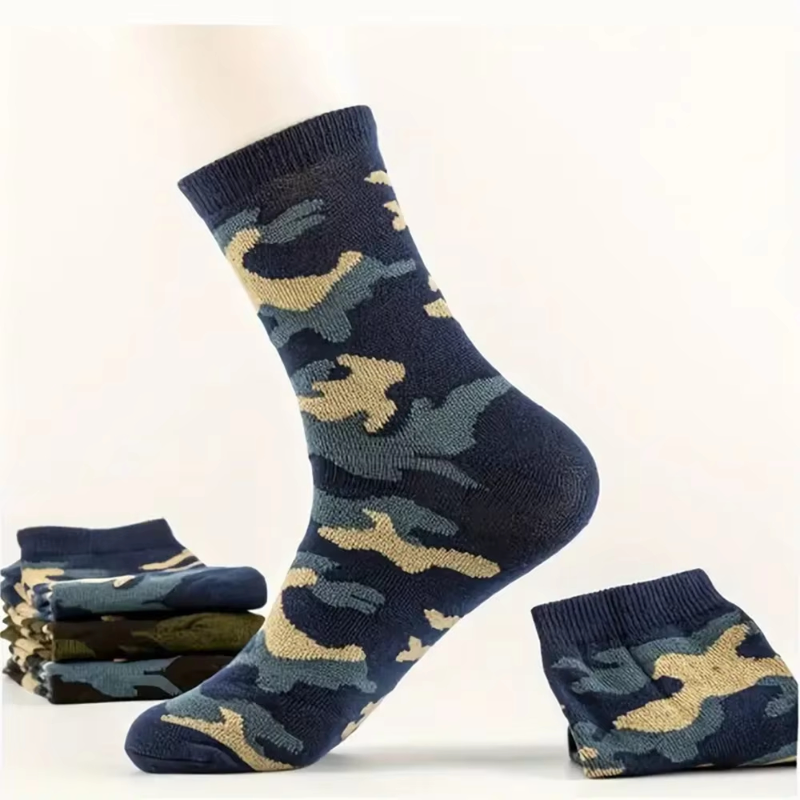3Pairs Men Camouflage Mid Tube - Street Fashion Style Youtube 评论和价格