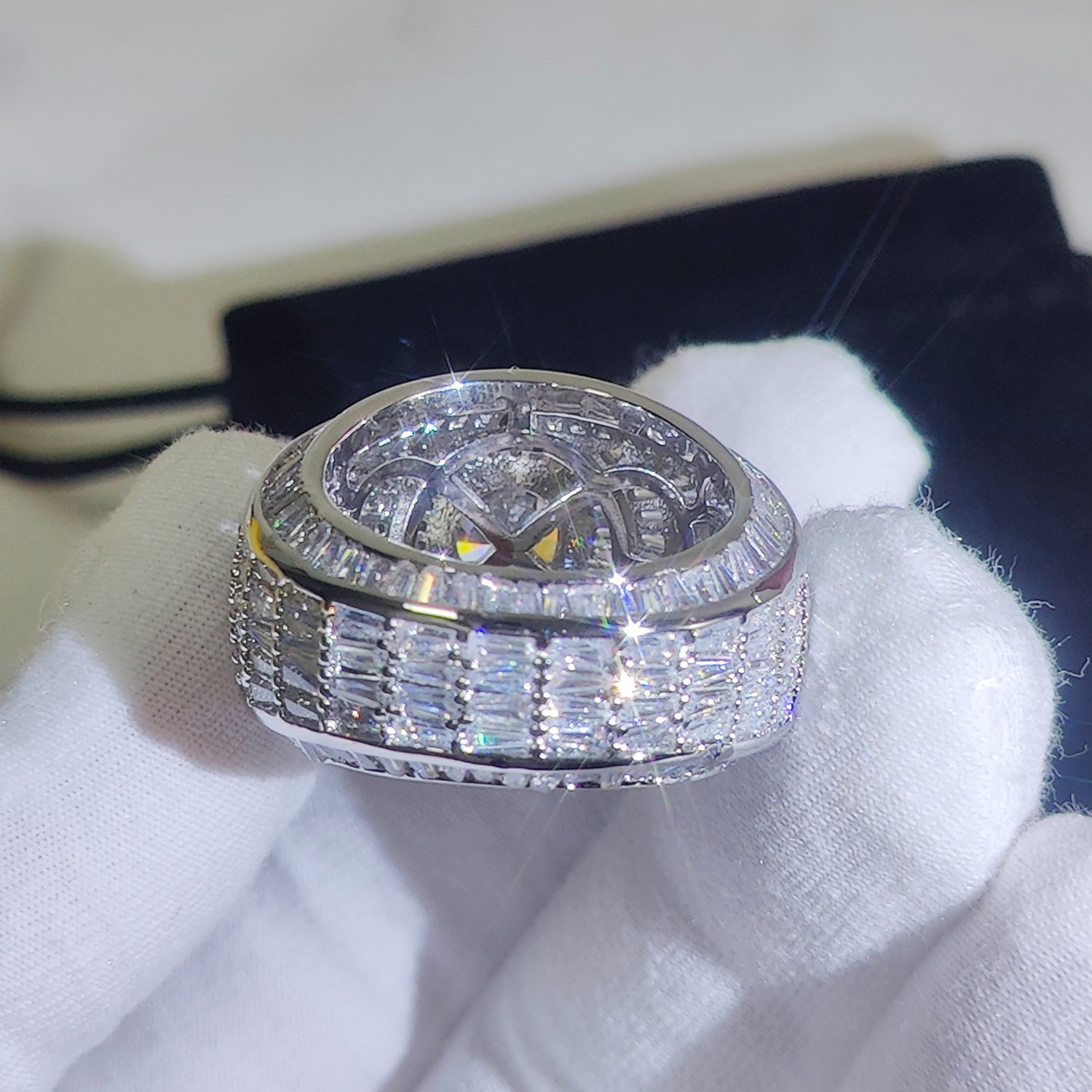 Silver/18k Gold Plated Cluster - Street Fashion Rings 评论和价格