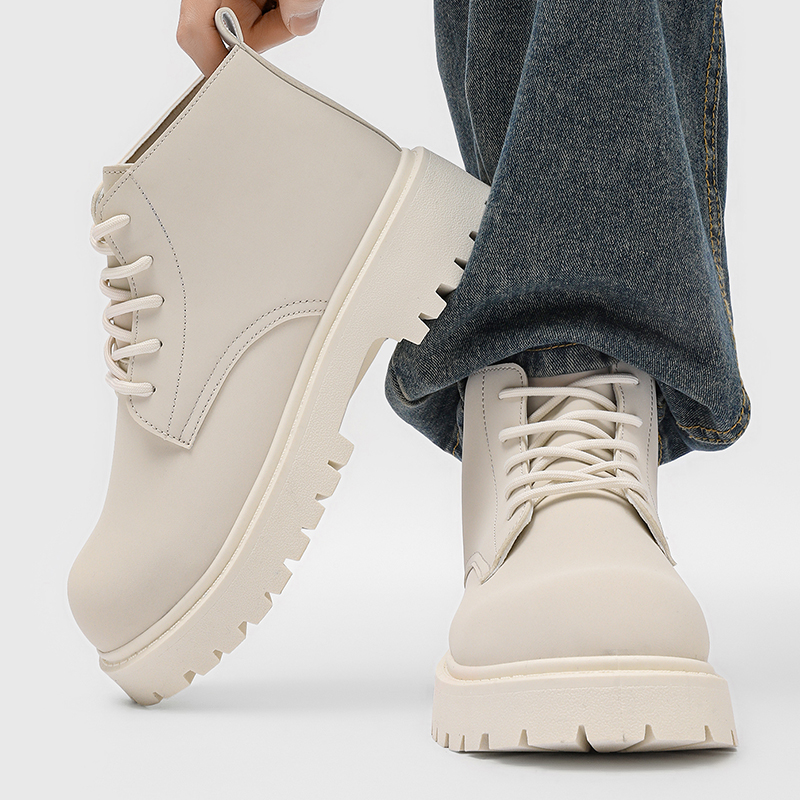 100%Genuine Leather Mens Boots - Street Fashion Male 评论和价格