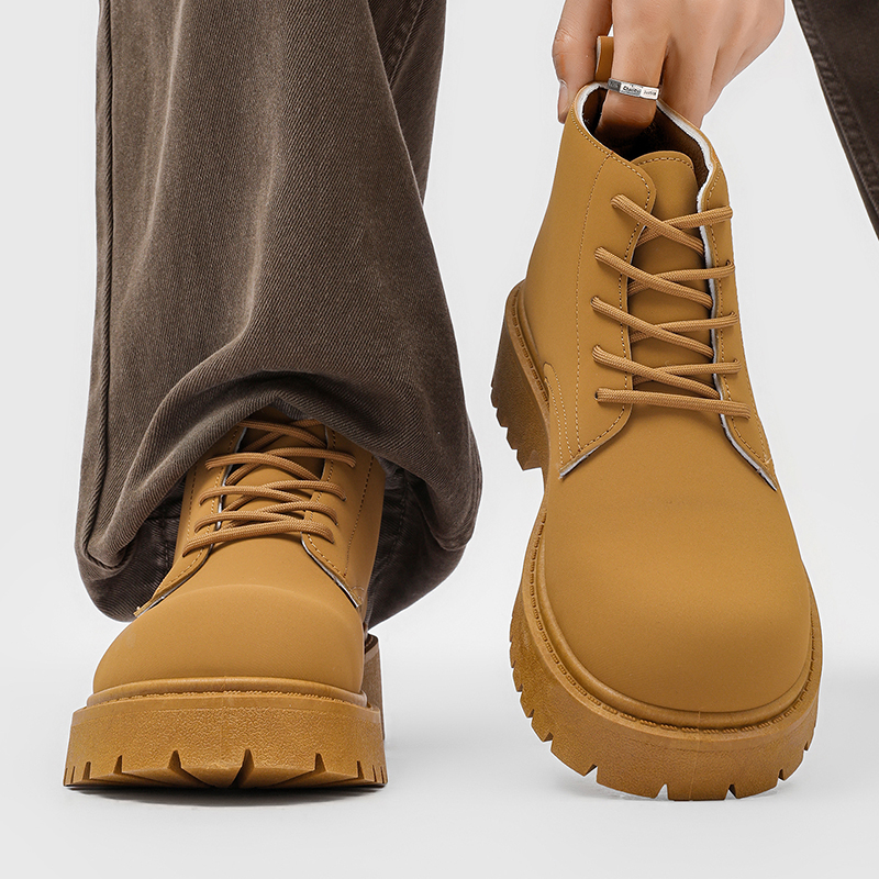 100%Genuine Leather Mens Boots - Street Fashion Male 评论和价格