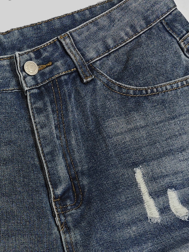 Light Blue Denim Shorts Men's  - Distressed Jean Rip 评论和价格