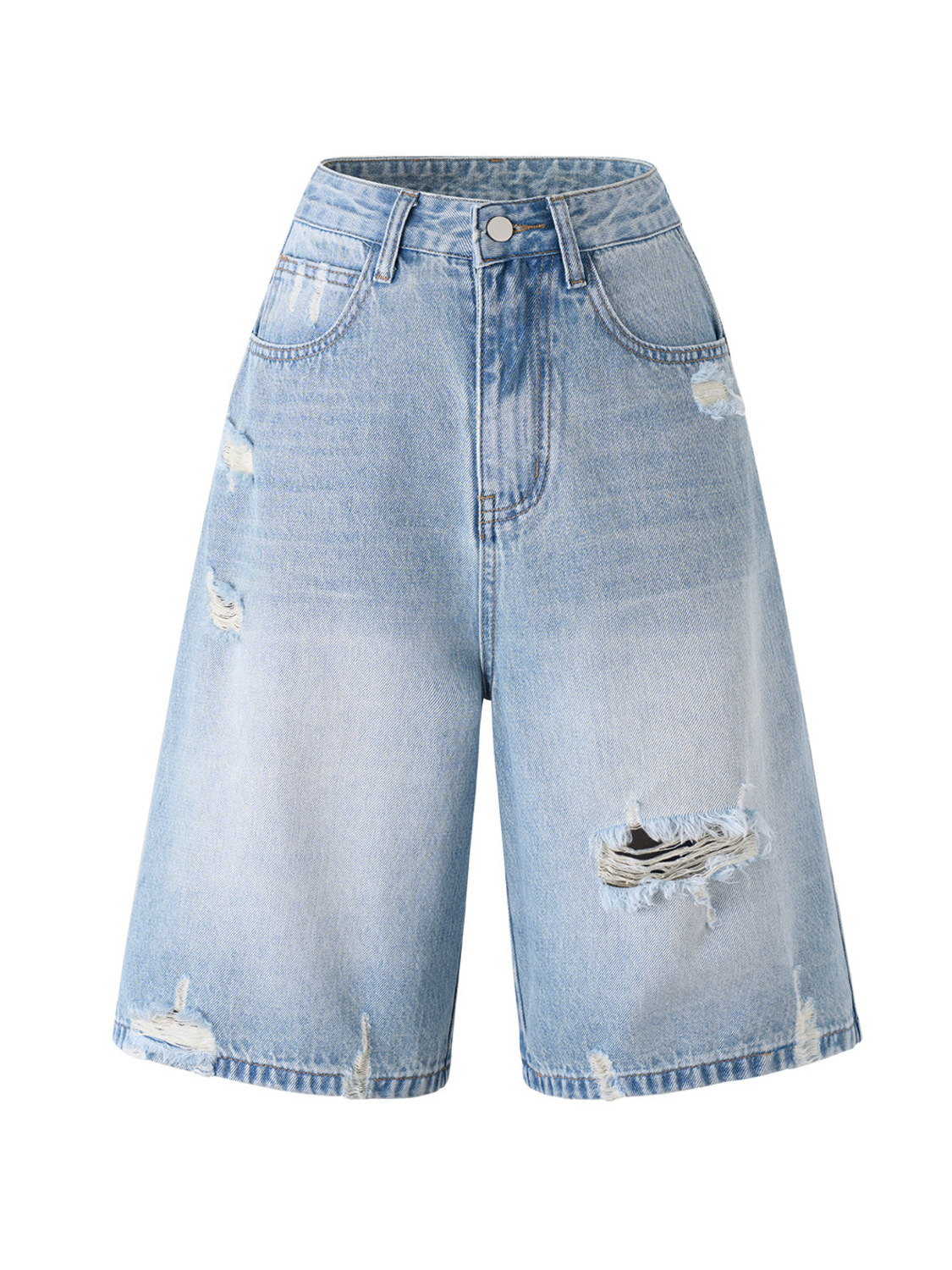 Women High Waist Distressed De - Distressed Jean Rip 评论和价格