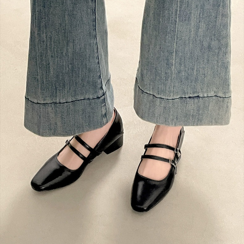 Square Toe Low Heel Women Silv - Street Fashion Women 评论和价格