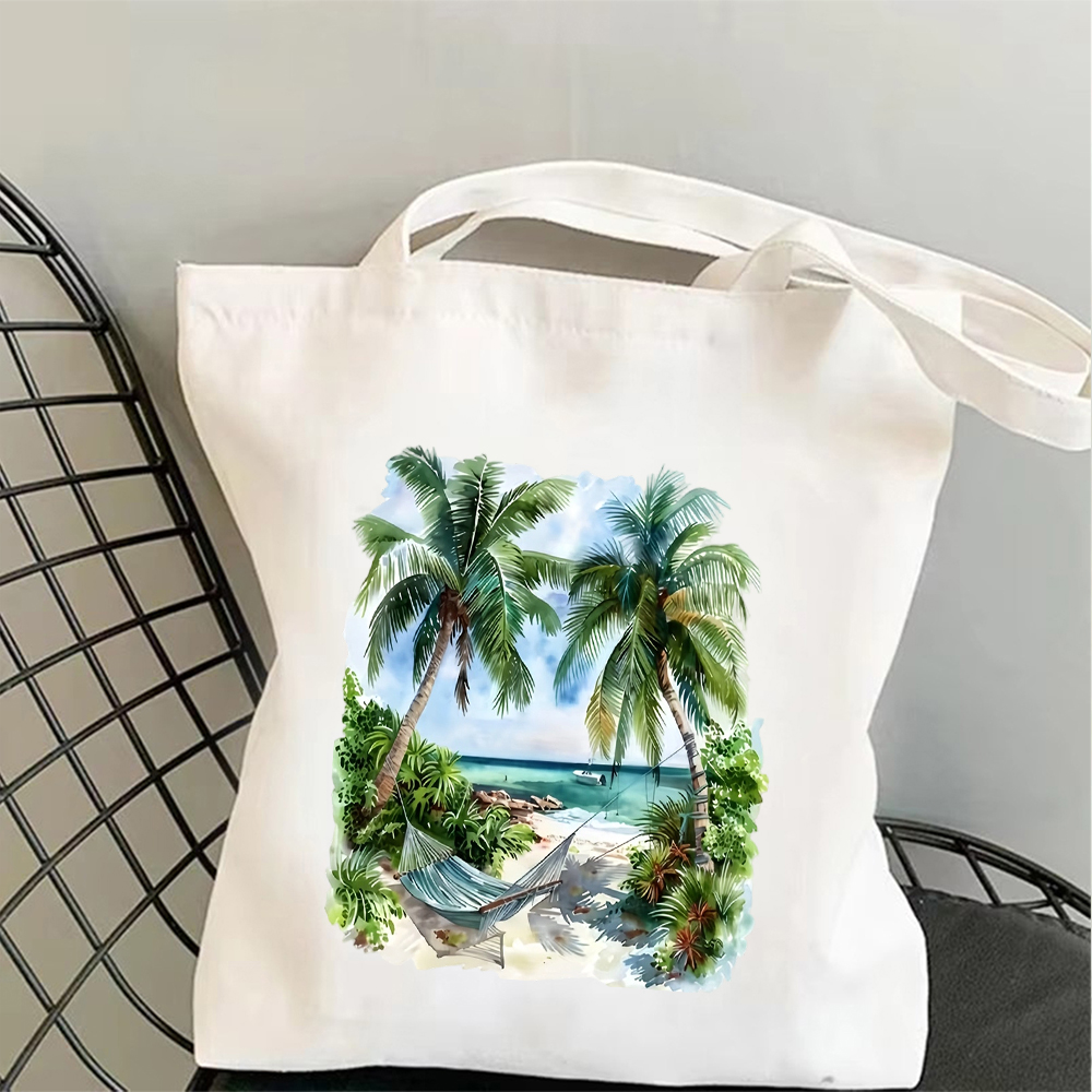 Tropical Beach Canvas Tote Bag - Tote Bag Canvas Print 评论和价格