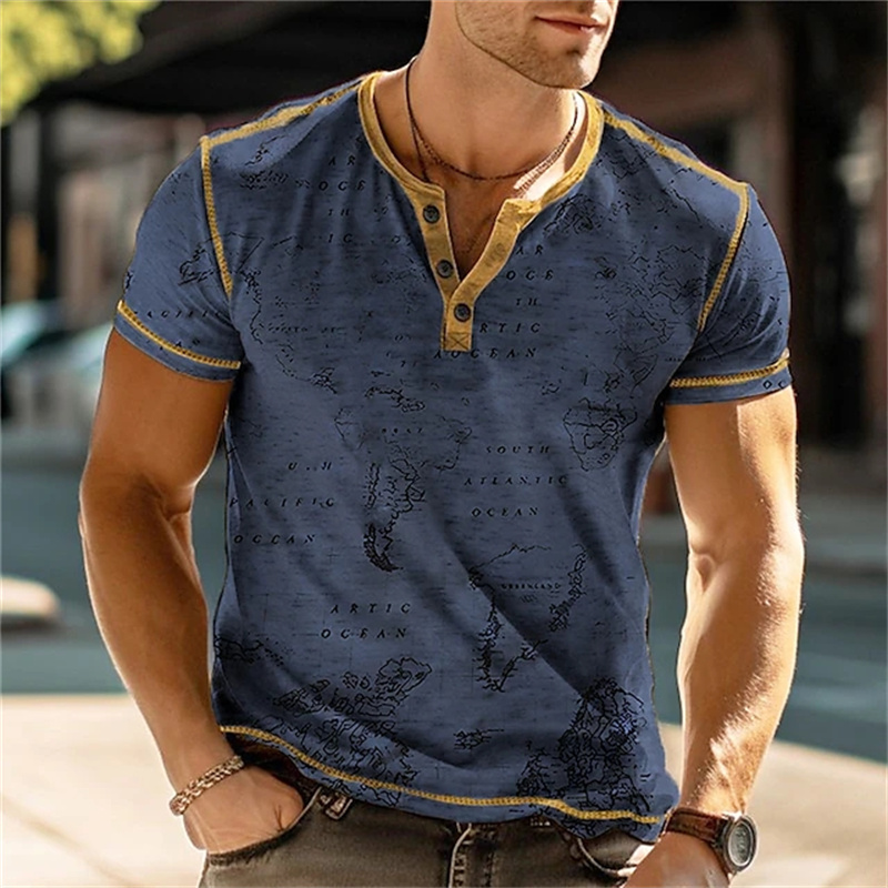 Men's Henry Shirts Funny 3D Pr - Street Fashion In China 评论和价格