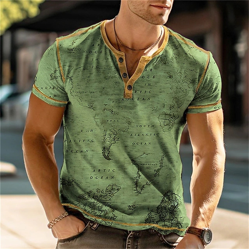 Men's Henry Shirts Funny 3D Pr - Street Fashion In China 评论和价格