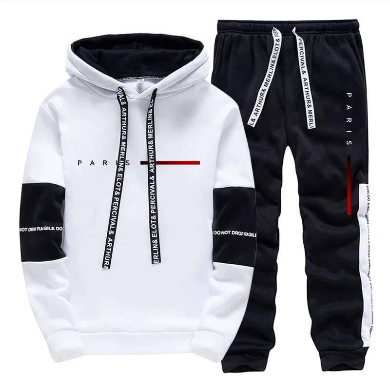 Men's Set Paris Fashion Hoodie - Street Fashion Male 评论和价格