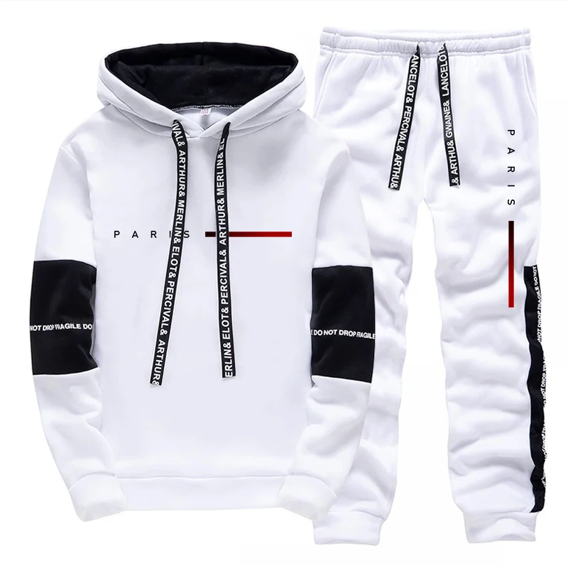 Men's Set Paris Fashion Hoodie - Street Fashion Male 评论和价格