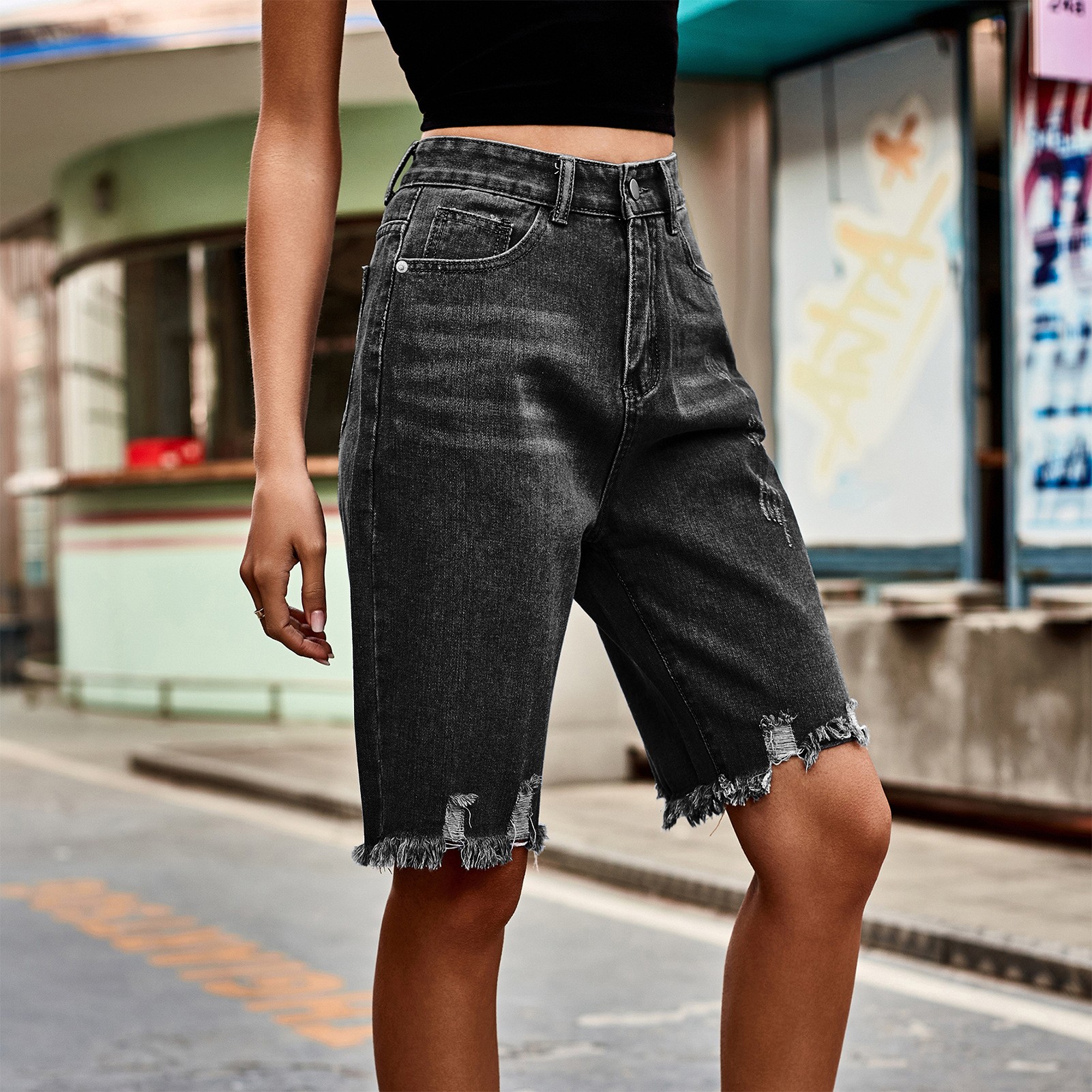 Summer Women's Clothing Distre - Distressed Jean Rip 评论和价格