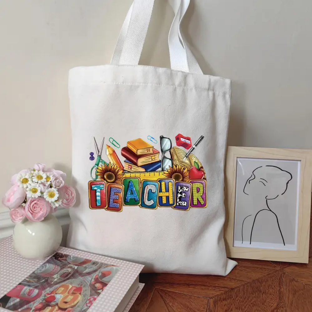 Color Block Teacher Letter Wit - Tote Bag Canvas Print 评论和价格