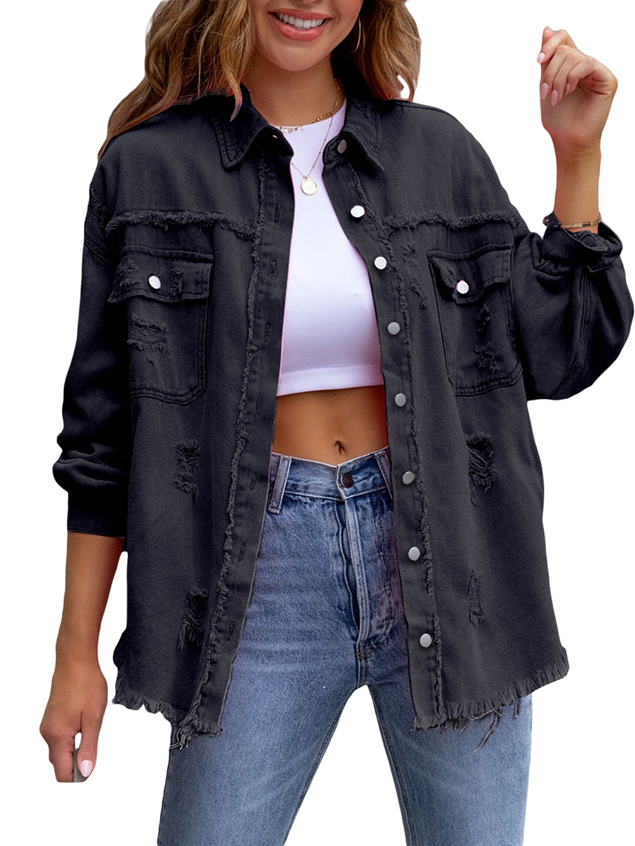 Women's Fashion Casual Ripped  - Distressed Jean Rip 评论和价格