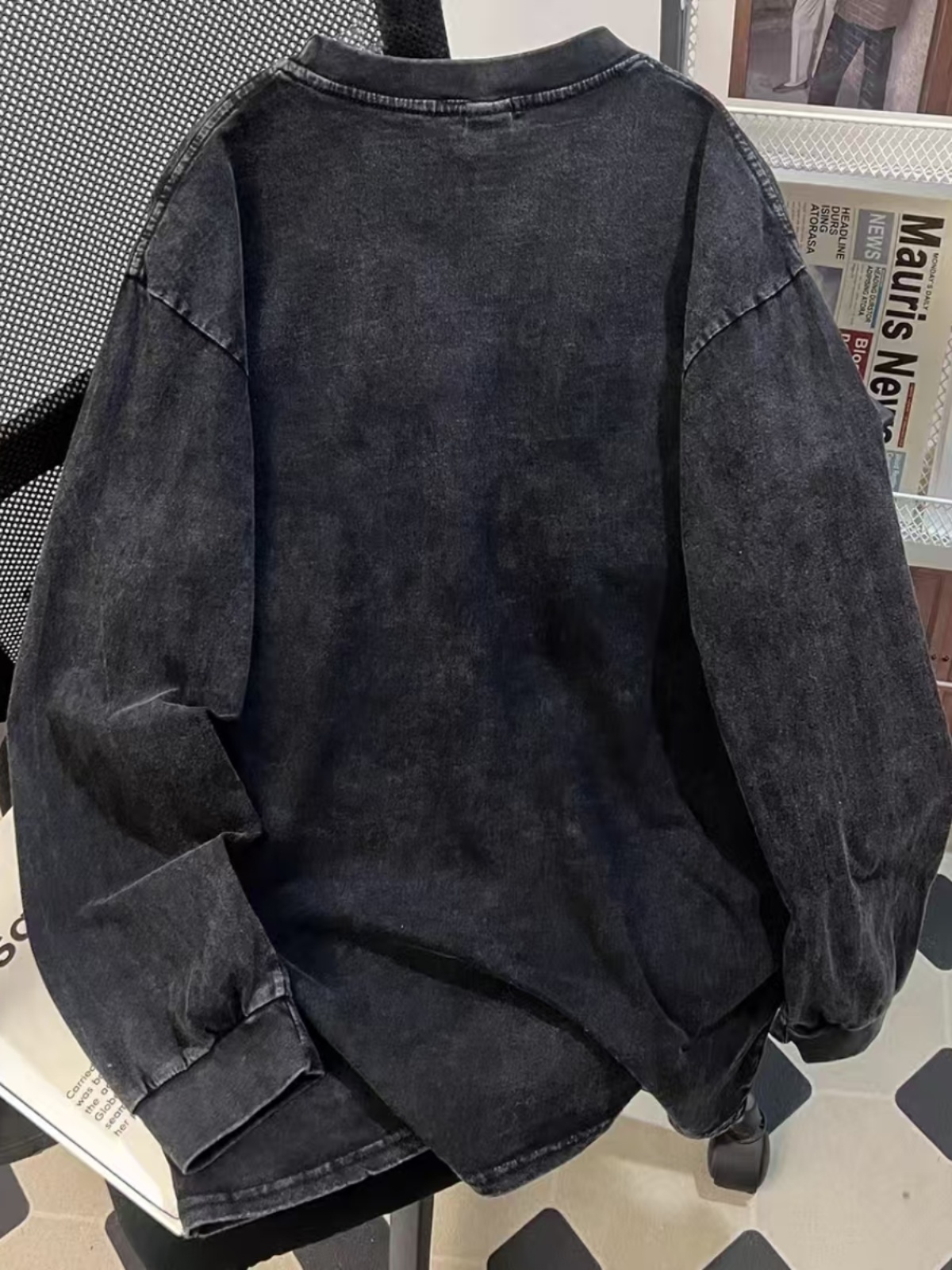 Outlet Washed Long Sleeve T-Sh - Street Fashion Outlet 评论和价格