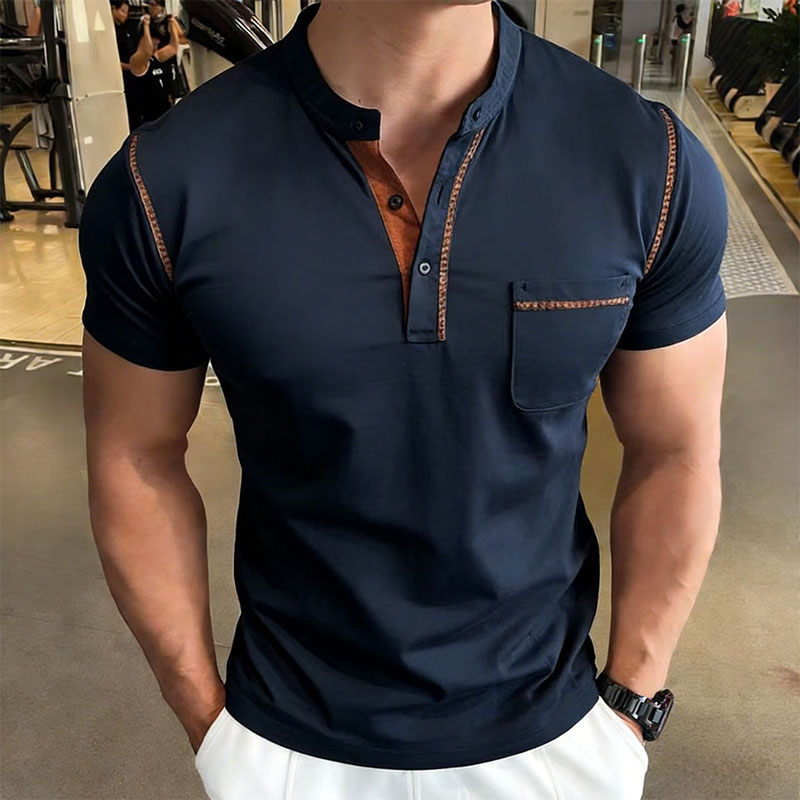 New Summer Men's Henry Collar  - Street Fashion In China 评论和价格
