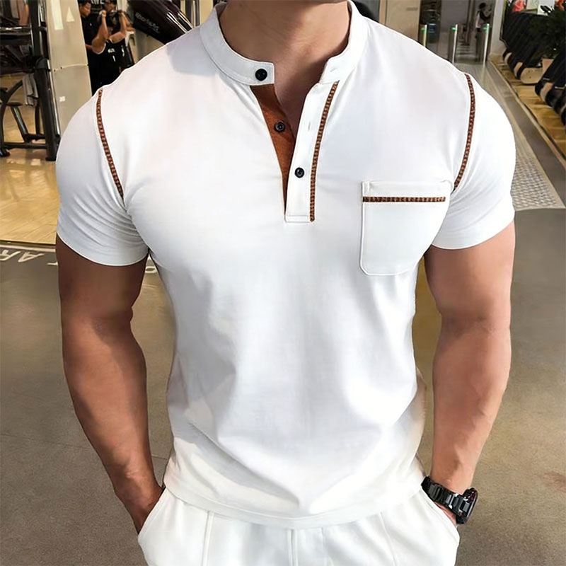 New Summer Men's Henry Collar  - Street Fashion In China 评论和价格