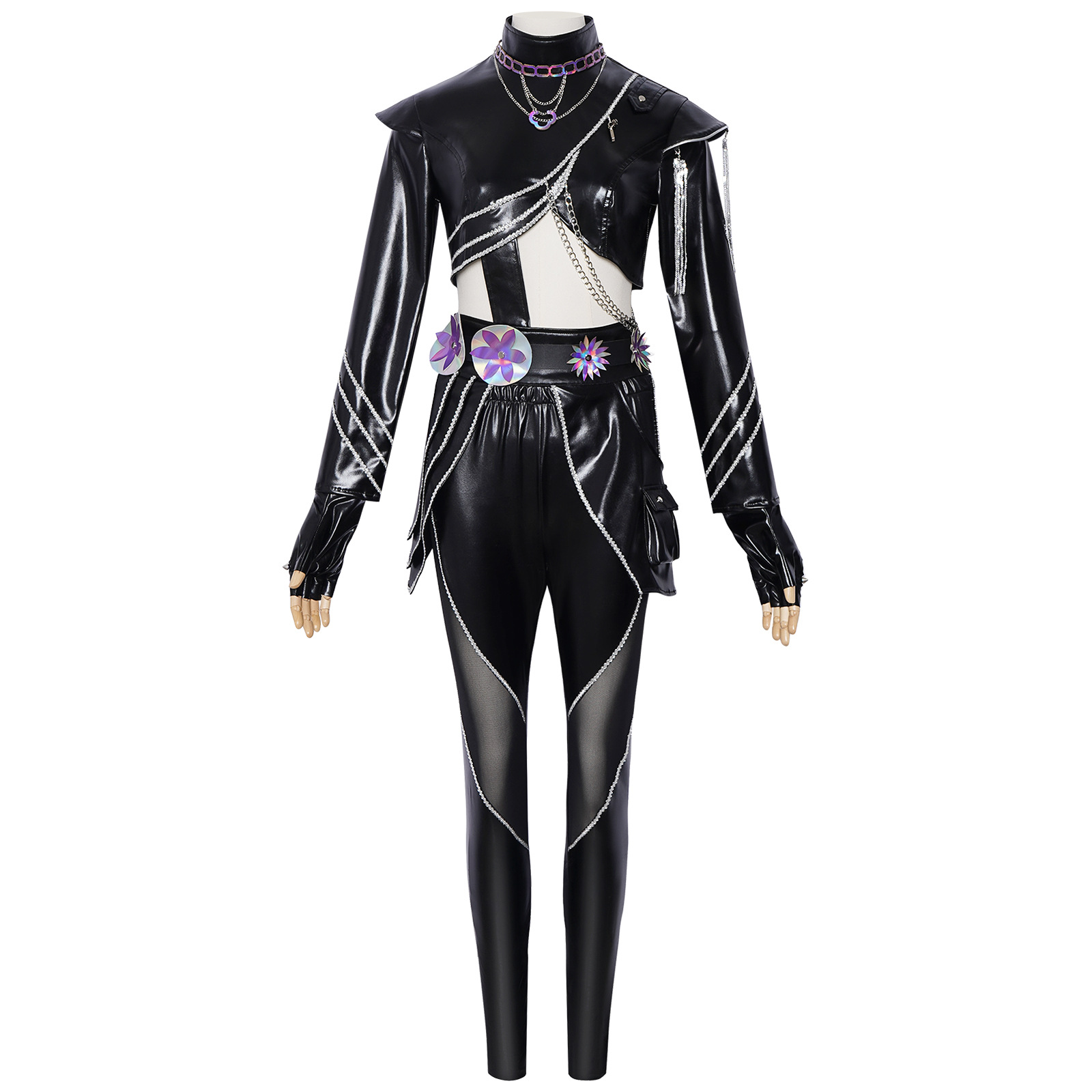 Kpop Outfits Women Black Purpl - Street Fashion Y2K 评论和价格