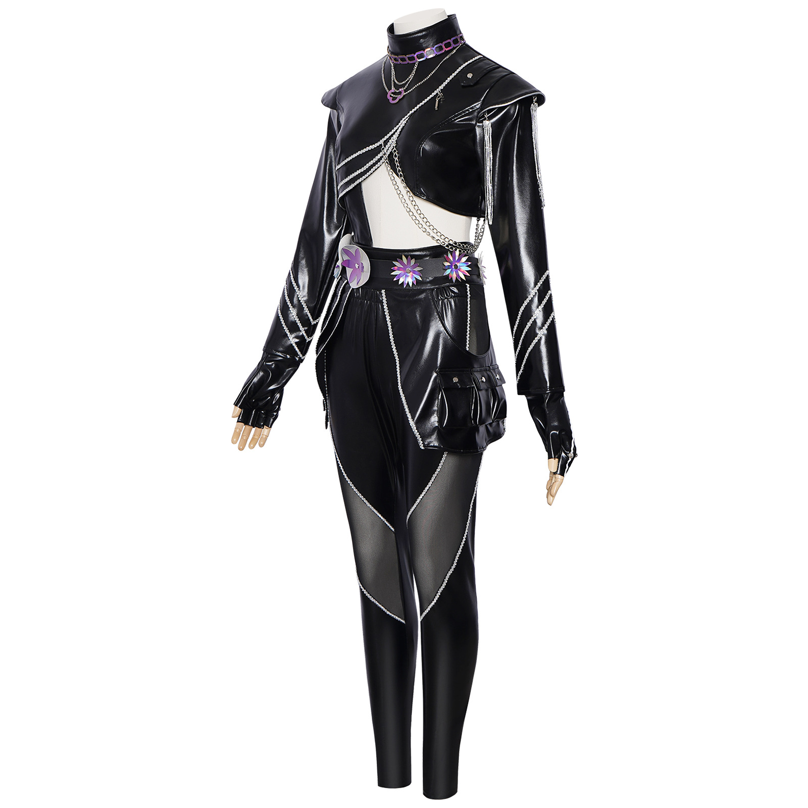 Kpop Outfits Women Black Purpl - Street Fashion Y2K 评论和价格