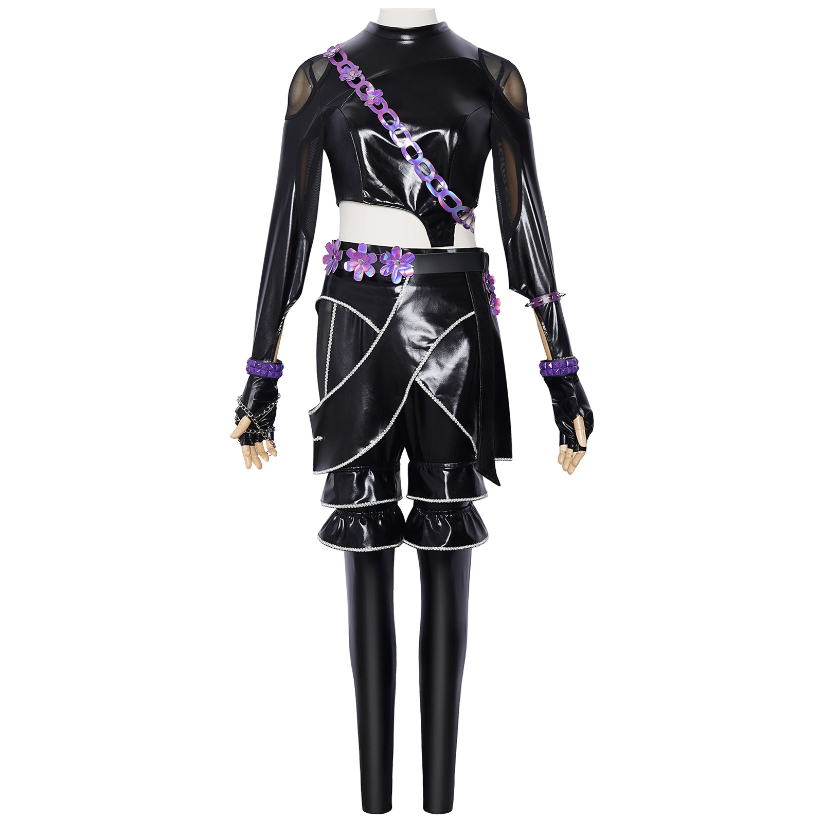 Kpop Outfits Women Black Purpl - Street Fashion Y2K 评论和价格