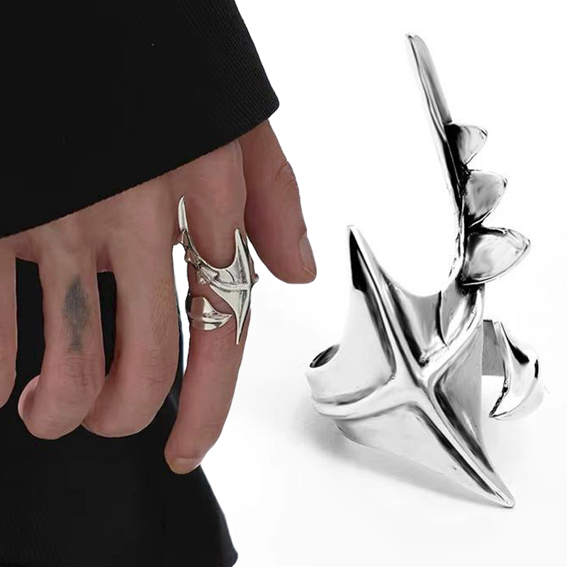 Cyberpunk Alien Irregular Ring - Street Fashion Rings 评论和价格