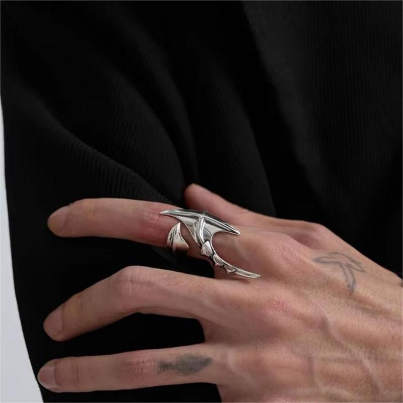 Cyberpunk Alien Irregular Ring - Street Fashion Rings 评论和价格